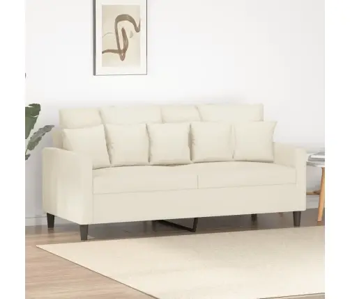 Dvivietė Sofa, Kreminės Spalvos, 140cm Aksomas
