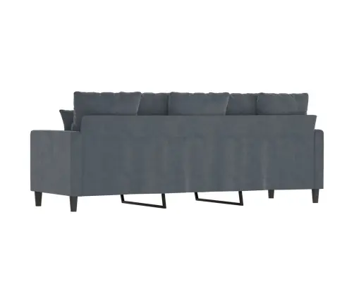 Trīsvietīgs Dīvāns, Tumši Pelēks, 180 Cm, Samts Vidaxl