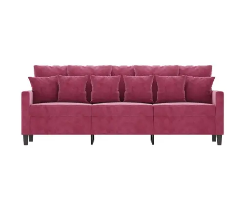 Trīsvietīgs Dīvāns, Vīnsarkans, 180 Cm, Samts Vidaxl