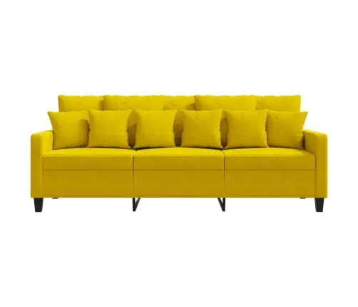 3-Kohaline Diivan, Kollane, 180 cm Samet