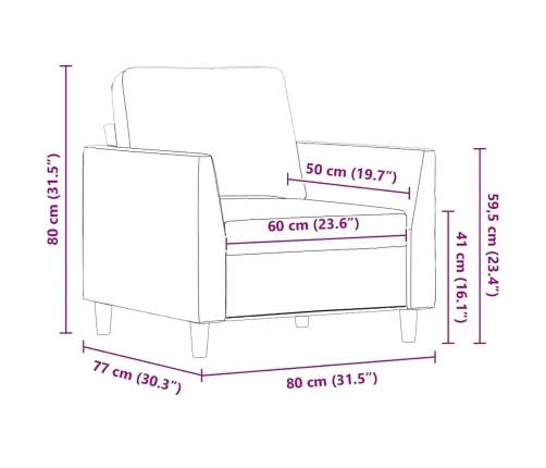 Tugitool, Hall, 60 cm Kunstnahk