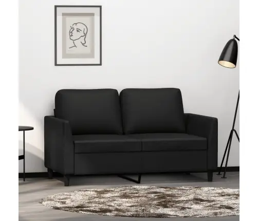 Divvietīgs Dīvāns, Melns, 120 Cm, Mākslīgā Āda Vidaxl
