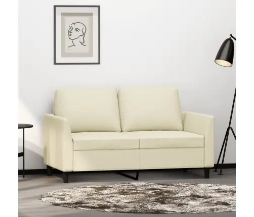 Divvietīgs Dīvāns, Krēmkrāsas, 120 Cm, Mākslīgā Āda Vidaxl