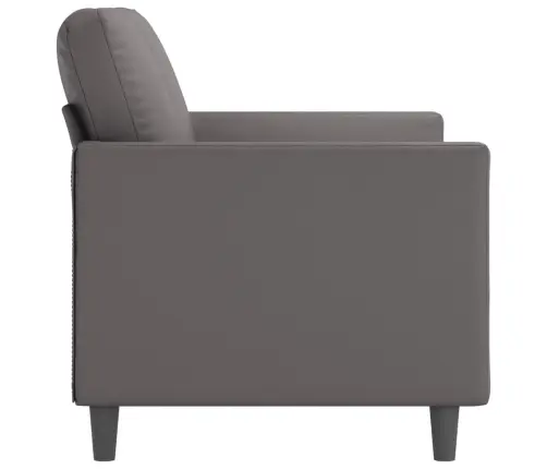 Dvivietė Sofa, Pilkos Spalvos, 120cm Dirbtinė Oda