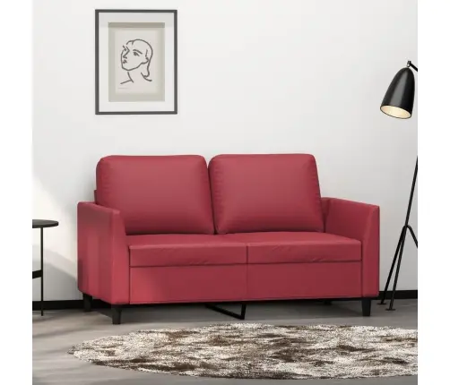 Divvietīgs Dīvāns, Vīnsarkans, 120 Cm, Mākslīgā Āda Vidaxl
