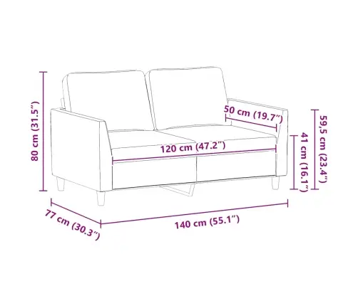Divvietīgs Dīvāns, Kapučīno Krāsa, 120 Cm, Mākslīgā Āda Vidaxl