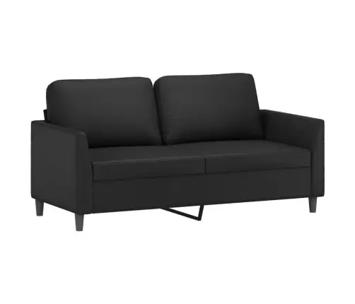 Divvietīgs Dīvāns, Melns, 140 Cm, Mākslīgā Āda Vidaxl