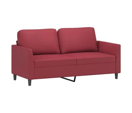 Kahekohaline Diivan, Veinipunane, 140 cm Kunstnahk