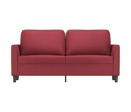 Kahekohaline Diivan, Veinipunane, 140 cm Kunstnahk