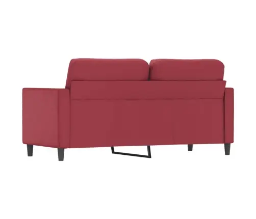 Kahekohaline Diivan, Veinipunane, 140 cm Kunstnahk