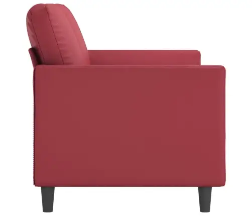 Trivietė Sofa, Raudonojo Vyno Spalvos, 180cm Dirbtinė Oda