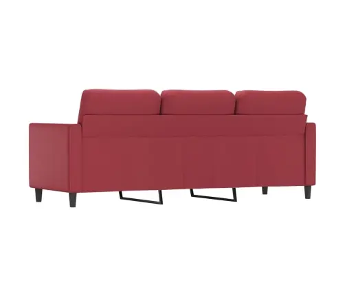 Trivietė Sofa, Raudonojo Vyno Spalvos, 180cm Dirbtinė Oda