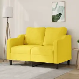 Dvivietė Sofa, Šviesiai Geltonos Spalvos, 120cm Audinys