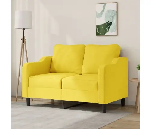 Dvivietė Sofa, Šviesiai Geltonos Spalvos, 120cm Audinys