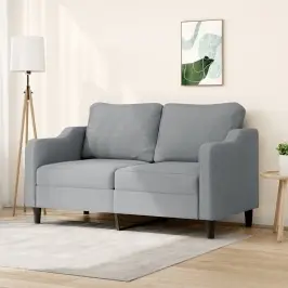 Dvivietė Sofa, Šviesiai Pilkos Spalvos, 140cm Audinys