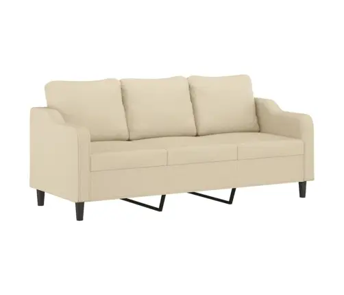 Trīsvietīgs Dīvāns, Krēmkrāsas Audums, 180 Cm Vidaxl