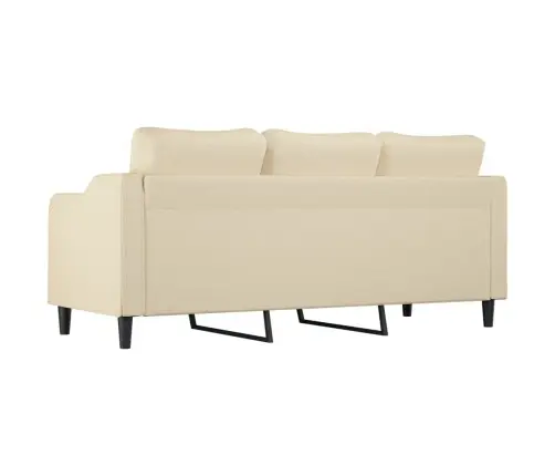 Trīsvietīgs Dīvāns, Krēmkrāsas Audums, 180 Cm Vidaxl