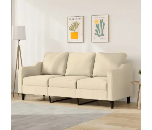 Trīsvietīgs Dīvāns, Krēmkrāsas Audums, 180 Cm Vidaxl