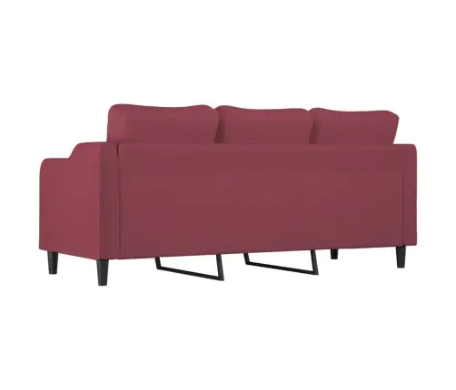 Trivietė Sofa, Raudonojo Vyno Spalvos, 180cm Audinys