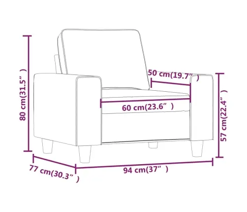 Atpūtas Krēsls, Krēmkrāsas, 60 Cm, Audums Vidaxl