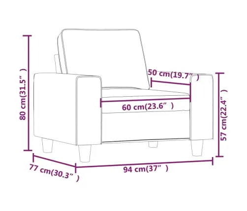 Atpūtas Krēsls, Pelēkbrūns, 60 Cm, Audums Vidaxl