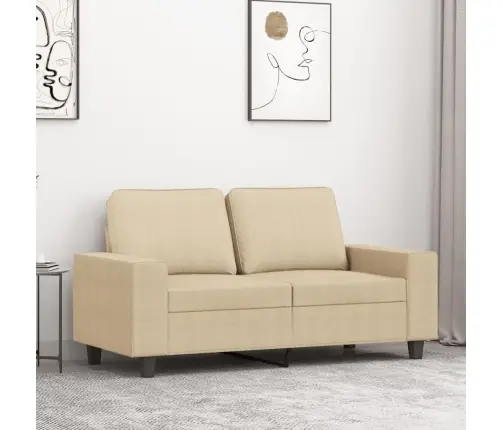 Dvivietė Sofa, Kreminės Spalvos, 120cm Audinys