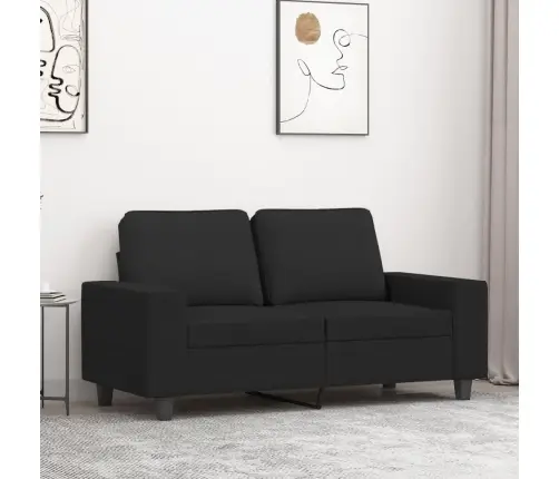 Divvietīgs Dīvāns, Melns Audums, 120 Cm Vidaxl