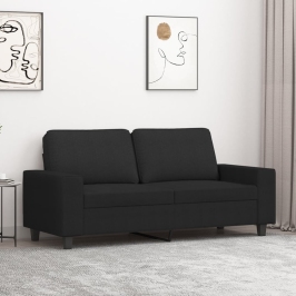 Divvietīgs Dīvāns, Melns Audums, 140 Cm Vidaxl