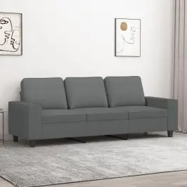 Trivietė Sofa, Tamsiai Pilkos Spalvos, 180cm Audinys