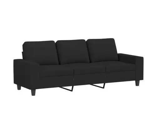 Trivietė Sofa, Juodos Spalvos, 180cm Audinys