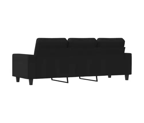 Trivietė Sofa, Juodos Spalvos, 180cm Audinys
