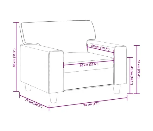 Krėslas, Kapučino Spalvos, 60cm Dirbtinė Oda