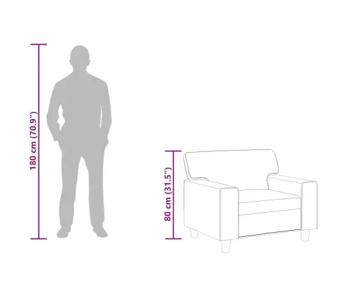 Krėslas, Kapučino Spalvos, 60cm Dirbtinė Oda