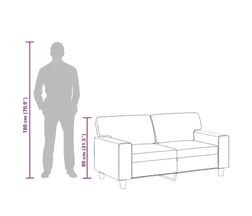 Kahekohaline Diivan, Kreemjas, 120 cm Kunstnahk