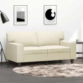 Divvietīgs Dīvāns, Krēmkrāsas, 120 Cm, Mākslīgā Āda Vidaxl Divvietīgs Dīvāns, Krēmkrāsas, 120 Cm, Mākslīgā Āda Vidaxl