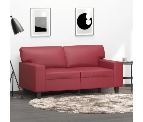Divvietīgs Dīvāns, Vīnsarkans, 120 Cm, Mākslīgā Āda Vidaxl