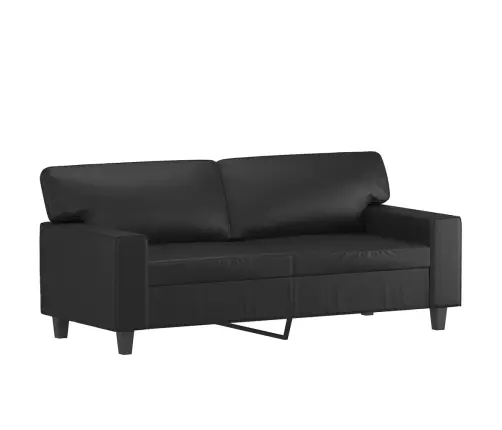 Divvietīgs Dīvāns, Melns, 140 Cm, Mākslīgā Āda Vidaxl Divvietīgs Dīvāns, Melns, 140 Cm, Mākslīgā Āda Vidaxl