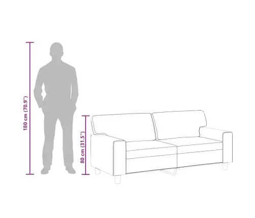 Kahekohaline Diivan, Kreemjas, 140 cm Kunstnahk