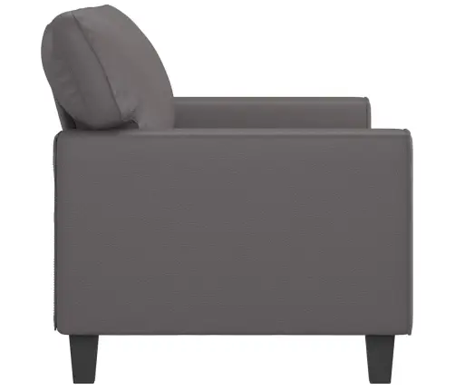 Dvivietė Sofa, Pilkos Spalvos, 140cm Dirbtinė Oda