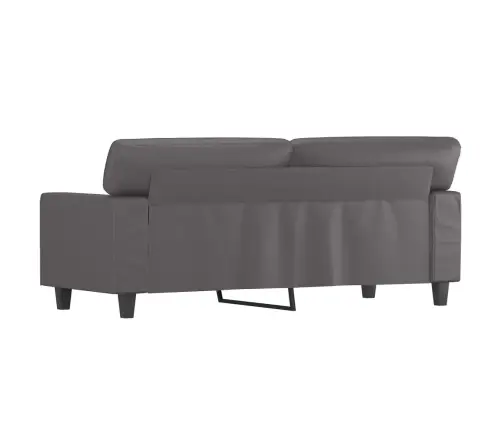Dvivietė Sofa, Pilkos Spalvos, 140cm Dirbtinė Oda