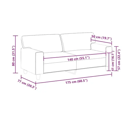 Dvivietė Sofa, Kapučino Spalvos, 140cm Dirbtinė Oda
