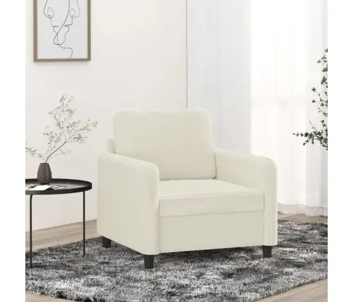 Atpūtas Krēsls, Krēmkrāsas, 60 Cm, Samts Vidaxl