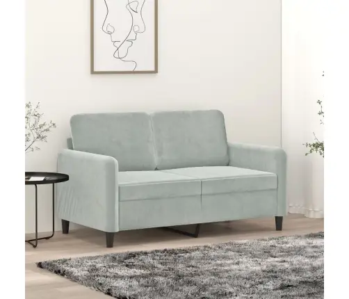 Divvietīgs Dīvāns, Gaiši Pelēks, 120 Cm, Samts Vidaxl