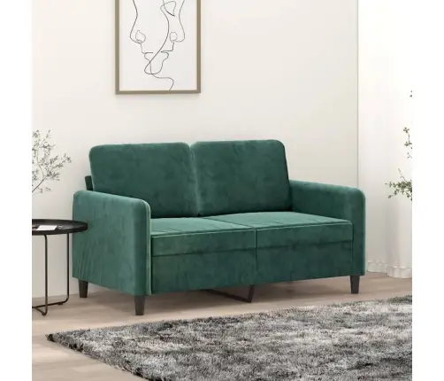 Dvivietė Sofa, Tamsiai Žalios Spalvos, 120cm Aksomas