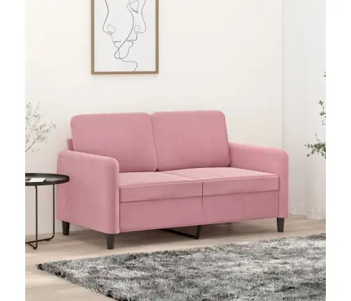 Dvivietė Sofa, Rožinės Spalvos, 120cm Aksomas