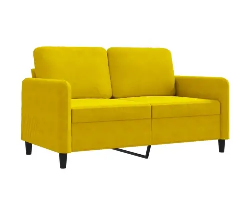 Dvivietė Sofa, Geltonos Spalvos, 120cm Aksomas