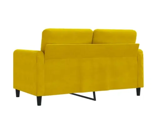 Dvivietė Sofa, Geltonos Spalvos, 120cm Aksomas
