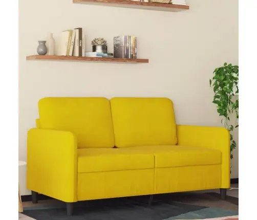 Dvivietė Sofa, Geltonos Spalvos, 120cm Aksomas