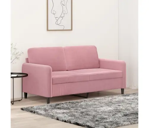 Divvietīgs Dīvāns, Rozā, 140 Cm, Samts Vidaxl
