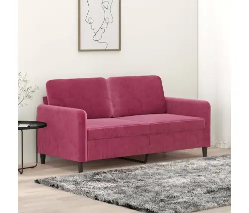 Divvietīgs Dīvāns, Vīnsarkans Samts, 140 Cm Vidaxl